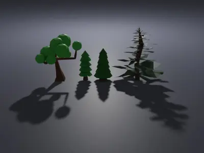 Low Poly Trees tree with branches and leaves Low-poly 3D model
