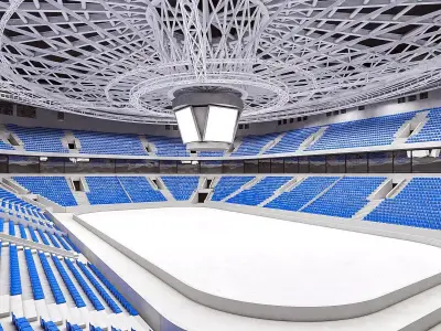 Winter Olympic Stadium 13000 seats Low-poly 3D model