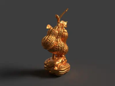 Chinese golden peanut display stand figure    3D model