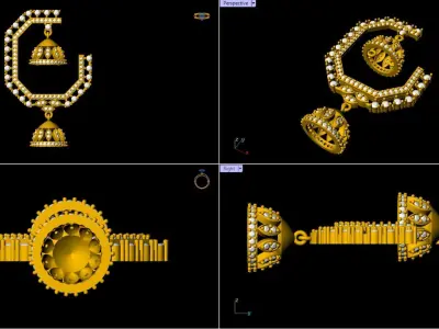 Jhumka Earring - 008 3D print model