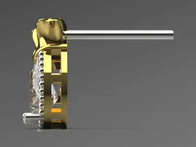 Diamond Bag Stud Earrings je0101 3D print model