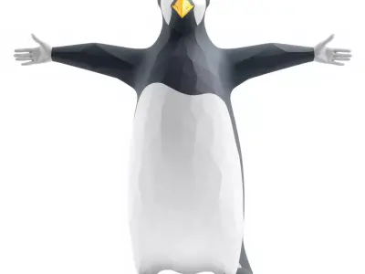 Charming Penguin Character model pack Low-poly 3D model
