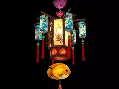 Chinese palace lantern 3D model 27