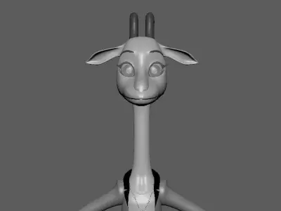  Cartoon Giraffe - base mesh Low-poly 3D model