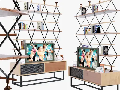  Romboidale Bookshelf 3D model