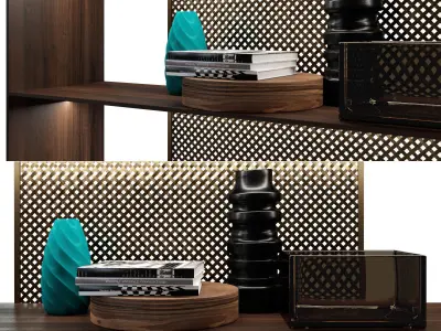 AVA BOOKSHELVES AND MULTIMEDIA 3D model