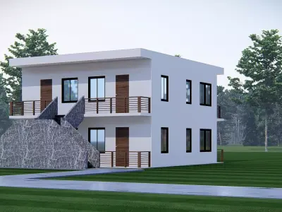 Modern Luxury House  Contemporary Two Story Home 3D model