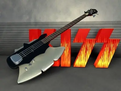 Cort Gene Simmons Axe Bass 3D model