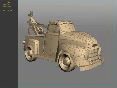 Origami cartoon trailers toy cars style trailers 3D model