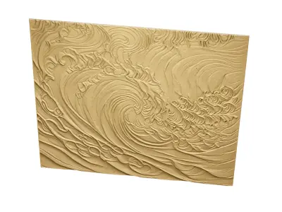 3D Wall Panel mural decor set relief stl 11 3D model