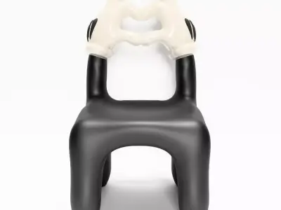 Cartoon Mickey Glove Chair Heart Hands Props Second Life toy 3D print model