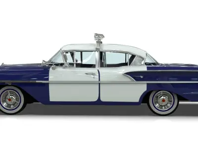 Chevrolet Belair Police 1958 Low-poly 3D model