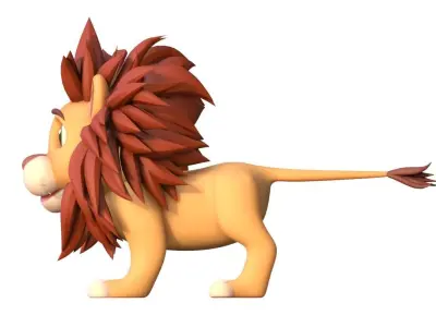 Stylized Toon Lion rigged 3D model