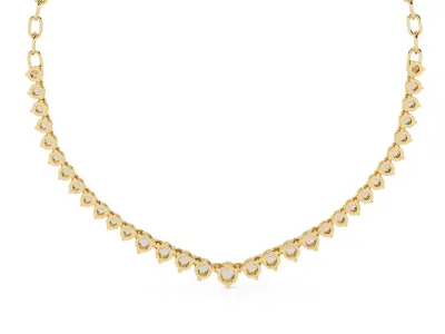 Vintage Classic Luxury USA Round Diamond Necklace 3D print model