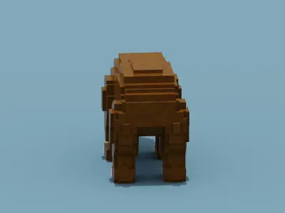 Voxel Bear Low-poly 3D model