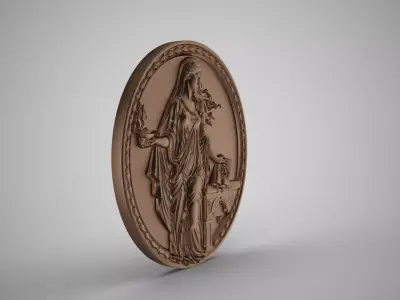 Wise Woman Medallion 3D print model