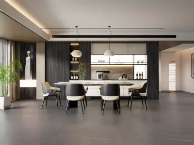 Dining room Dining interior Dining table 34 3D model