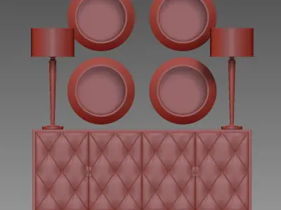 Crawford Regency Gold Leaf Round Wall Mirror 3D model