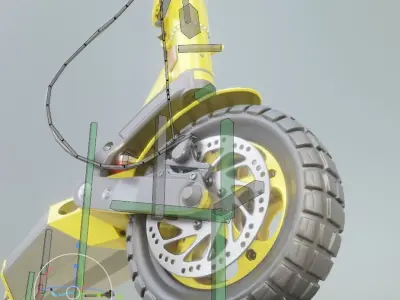 Rigged Off-Road E-Scooter Low-Poly Hornet Low-poly 3D model