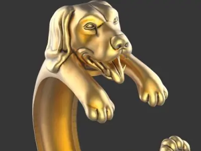 dog ring Silver Gold  Print Silver Gold  Print 3D print model