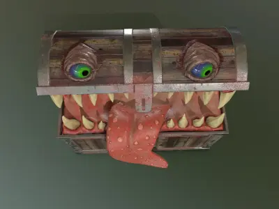 Monster chest PBR Low-poly 3D model