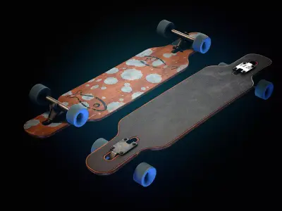Longboard 3D Model Low-poly 3D model