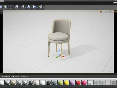 Flexform Feelgood Dining Chair UE4 Low-poly 3D model