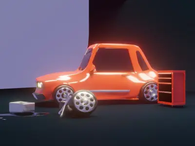 Where Cars Shine Bright in repair 3D model