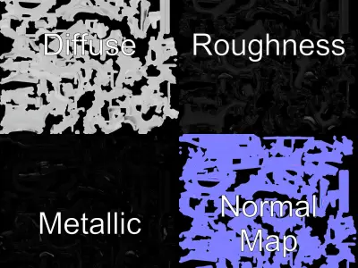 Hexagonal Metal Mesh Stand model pack for architectural visua... Low-poly 3D model