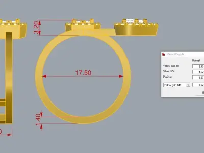 Messika RIng Gold 3D print model