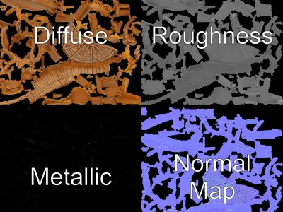 Wooden Water Tower Model Pack for Realistic Environments Low-poly 3D model