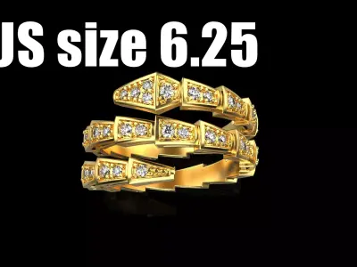 Bvlgari serpenti ring US size 6 model 933 3D print model