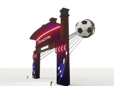 Gate Event With Football Player Pop Up 3D model