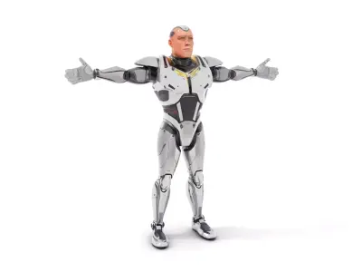 Futuristic Humanoid Robot Model Pack Low-poly 3D model