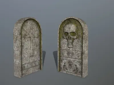 tombstone   set 02 Low-poly 3D model