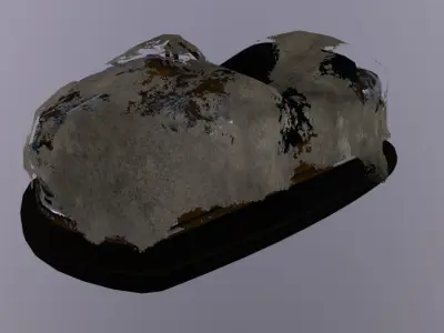 Bumper Car With Tarp Low-poly 3D model