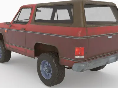 Low poly SUV pick up Low-poly 3D model