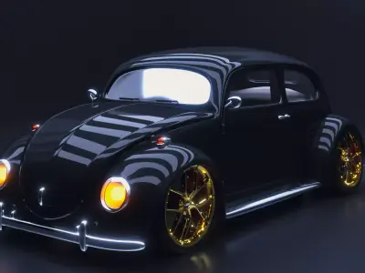 Volkswagen Beetle Low-poly 3D model