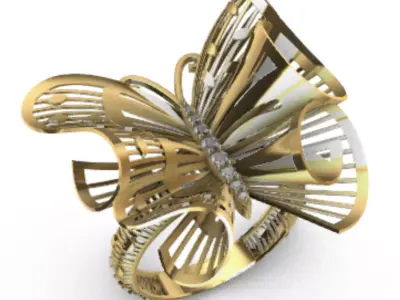 Ring Butterfly R-001 3D print model
