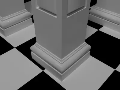 Square Recessed Panel Columns Low-poly 3D model