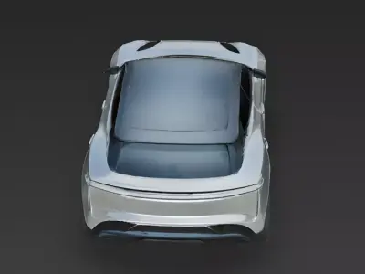 Futuristic White Electric SUV 3D Model Low-poly 3D model