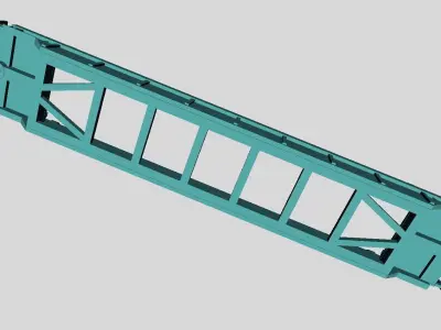 Printable Double Stack 40 ft Container Well Car in H0 Scale 3D print model