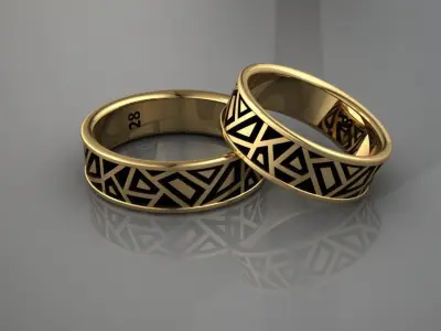 Men Anniversary Band Ring 3D print model