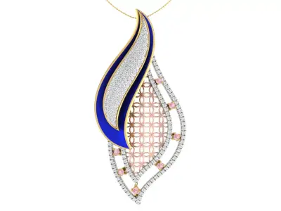 Solitaire Women Pendant 3dm STL OBJ FBX Renders Details 3D print model shop