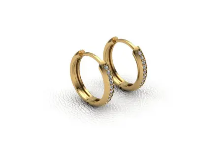 earrings with stones 3D print model