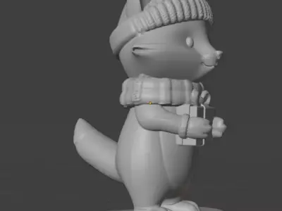 Christmas fox figurine 3D print model