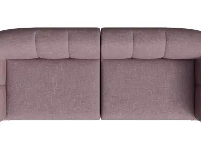 Pink Fabric Lisbon 3S Sofa 3D model