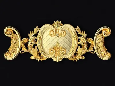 Central decor ornament for furniture 3D model 966