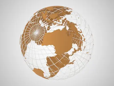 Globe News Skeleton Milk Tea Color 3D model