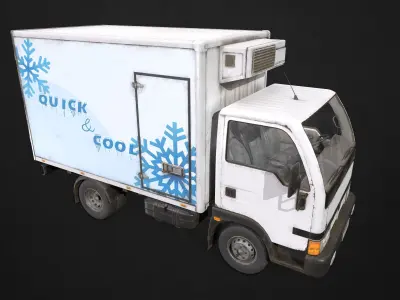 Light Truck Refrigerated Low-poly 3D model